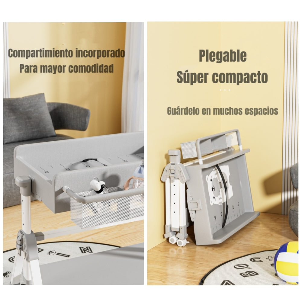 Mudador De Pañales Plegable 3 En 1 LuBabycas Gris