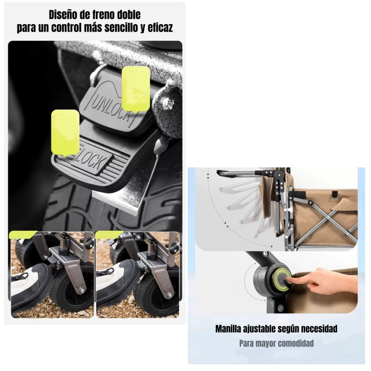 Carro Camping Expandible Multifuncional Doble Manilla Meteor