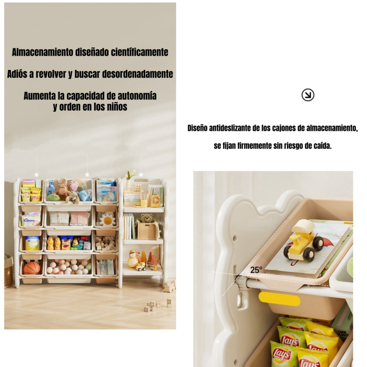 Estante Infantil Organizador De Juguetes Peace LuBabycas