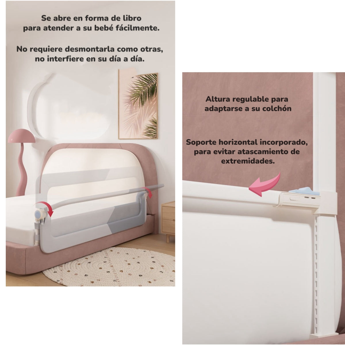Pack 3 Barandas De Cama Plegable Cama King LuBabycas
