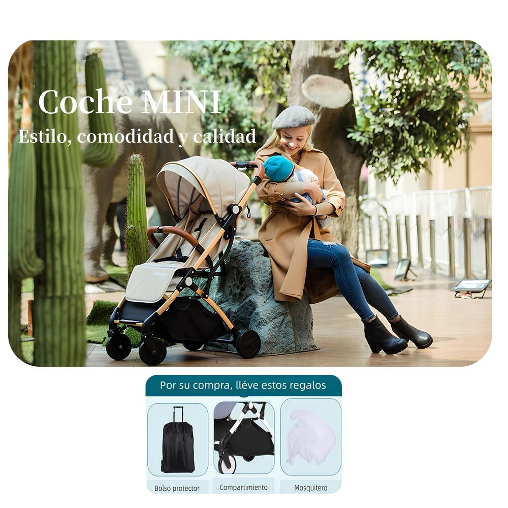 Coche De Paseo Últra Compacto Con Accesorios Azul Lubabycas