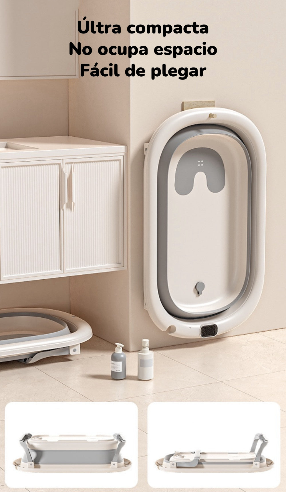 Bañera Con Respaldo De Ducha Comfort Gris LuBabycas