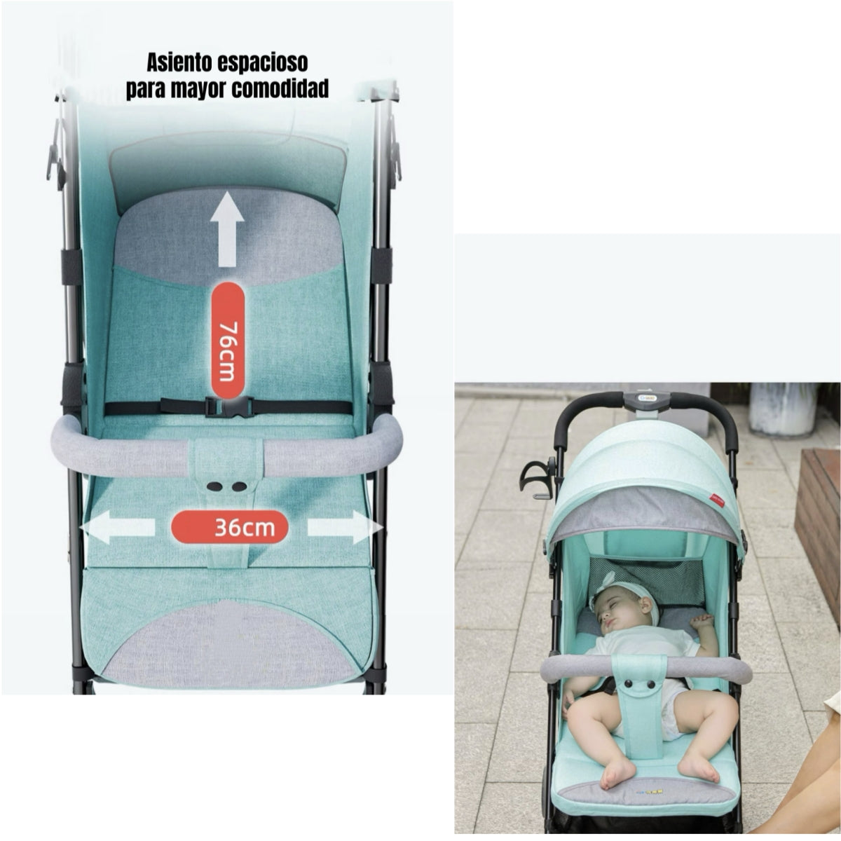 Coche De Paseo Reclinable Liviano Smart Negro LuBabycas