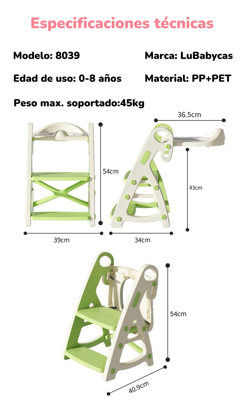Asiento Adaptador Escalera Inodoro Niños Rosado LuBabycas