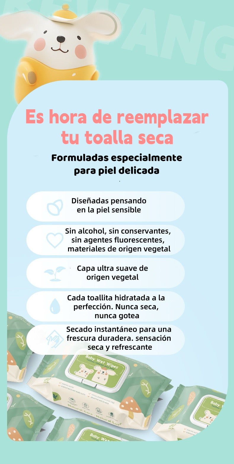 Toallitas Húmedas Con Tapa Pack 6x80 Unidades LuBabycas