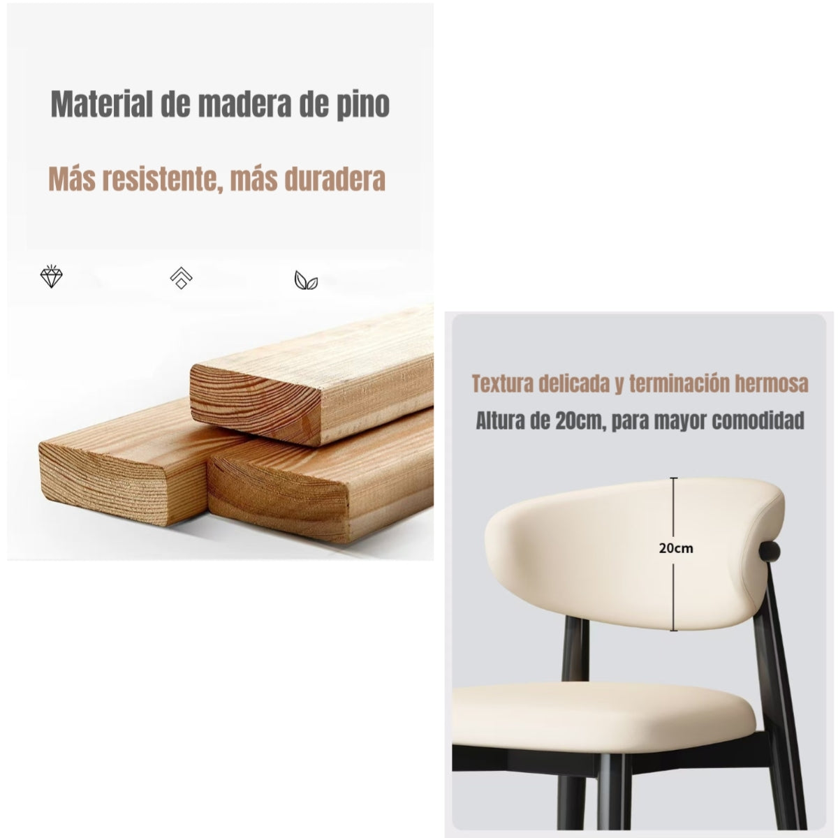 Pack 2 Sillas de Comedor Madera Café Family By LuBabycas