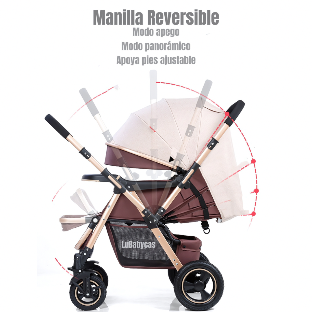 Coche de Paseo Reversible Rubik Negro LuBabycas
