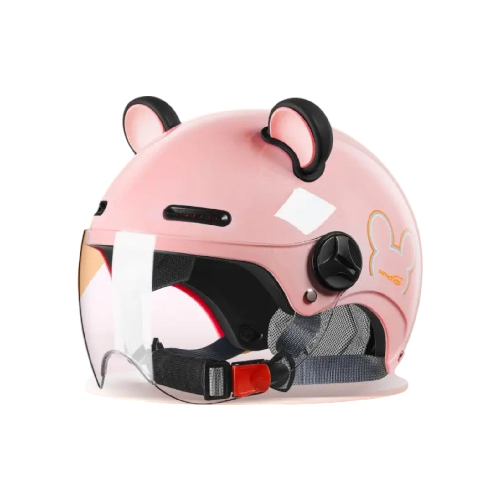 Casco Bicicleta Regulable Con Mica Para Niños Rosado