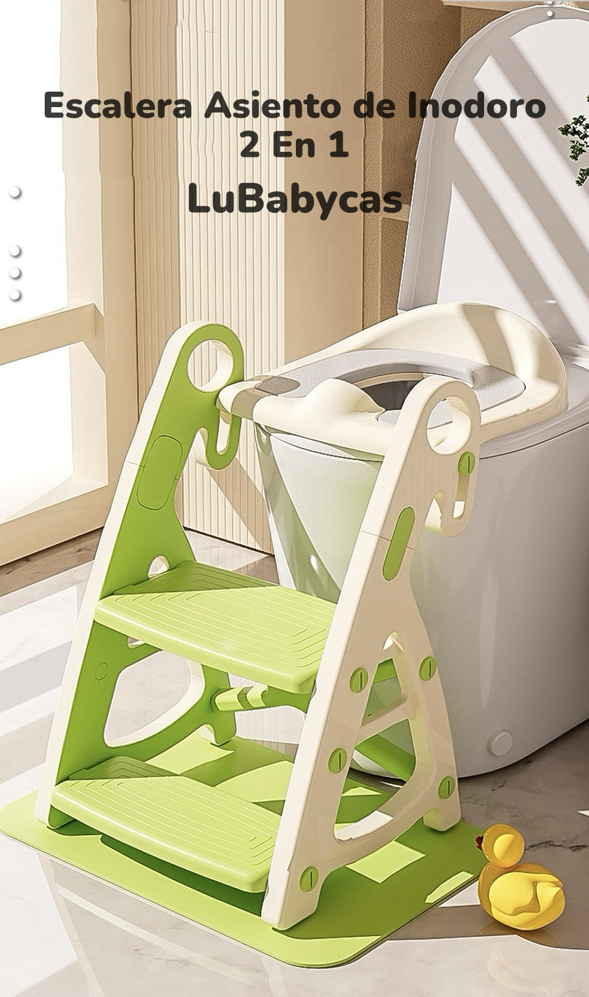 Asiento Adaptador Escalera Inodoro Niños Rosado LuBabycas