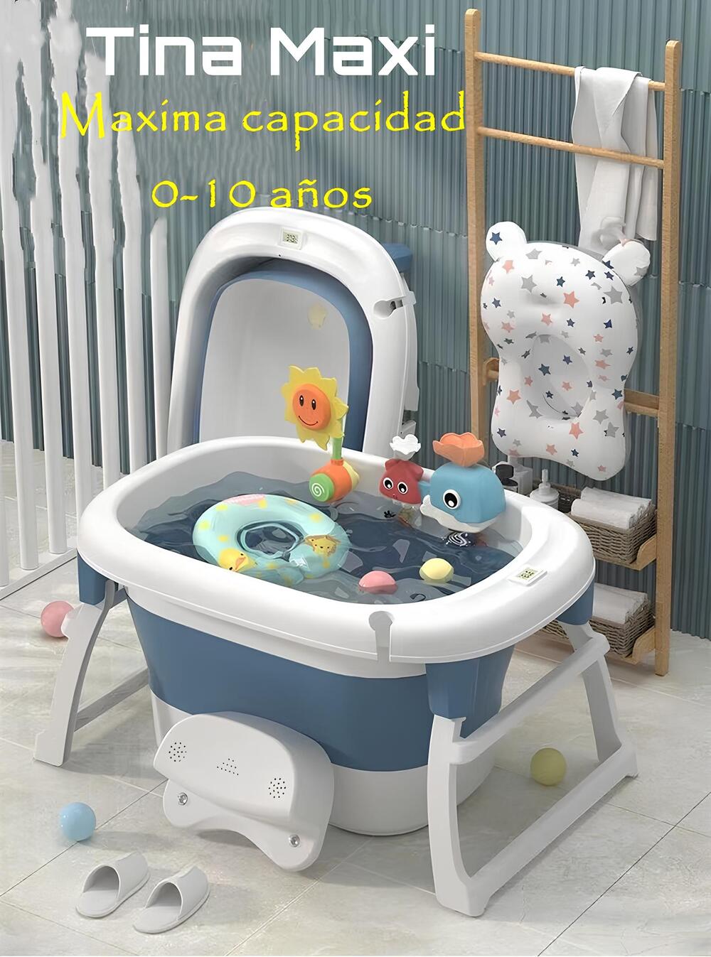 Bañera Con Cojin Termómetro Más Accesorios Rosada Lubabycas