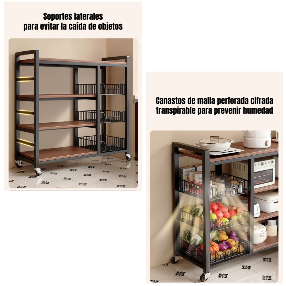 Estantes Organizador Repisa Cocina 4 Niveles 80cm