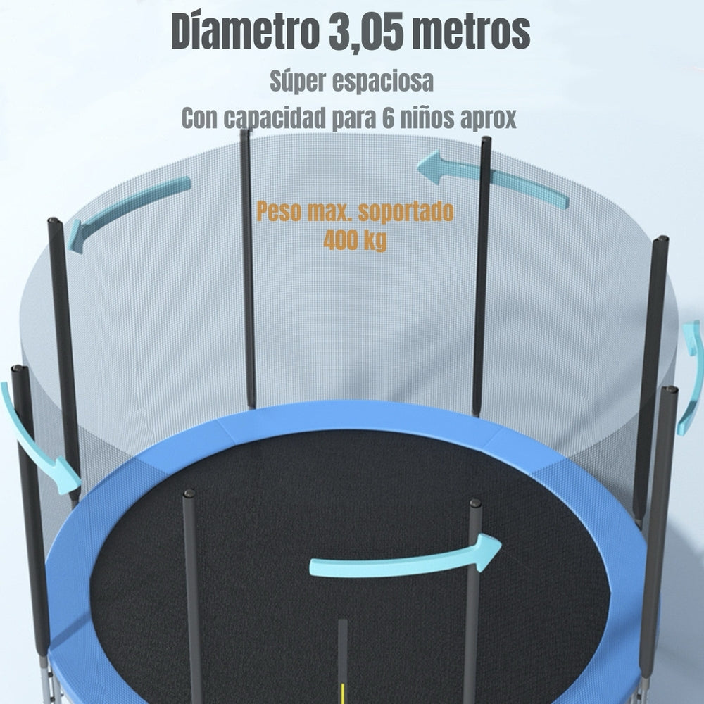 Cama Elástica Infantil 305cm Con Escalera Cumbres LuBabycas