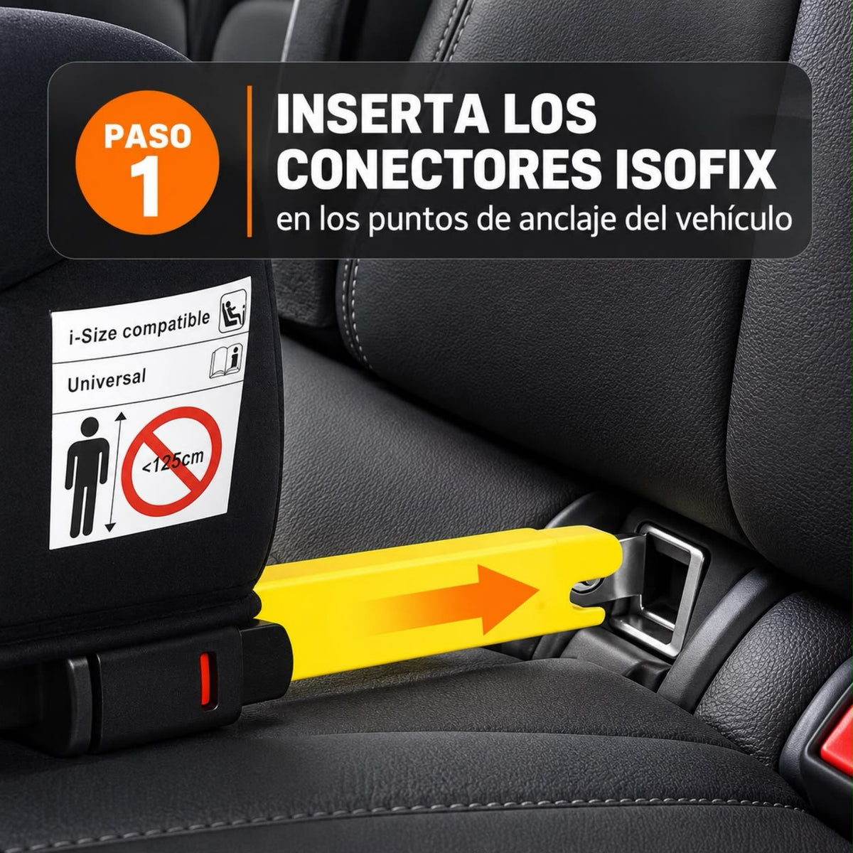 Silla Auto Alzador ISOFIX Posa Vaso BFL305 Negra LuBabycas