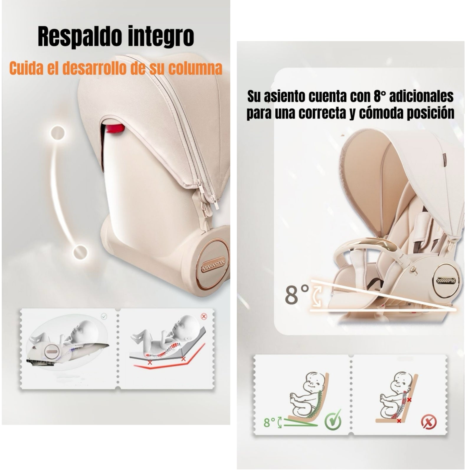 Coche De Paseo 360° Reclinable Astra Negro LuBabycas