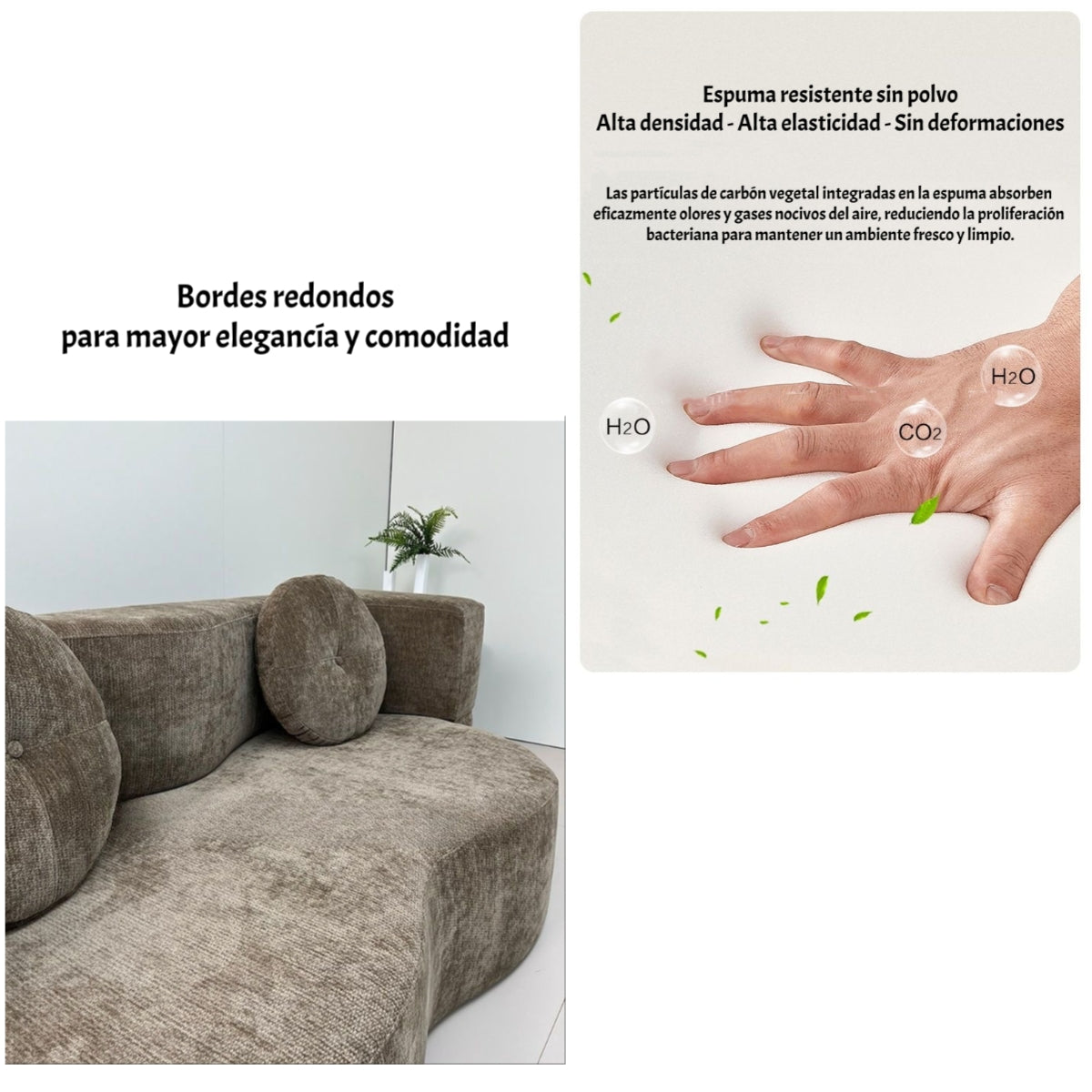 Sillon Sofa Cama Comprimido Combinable 200cm K25 Café