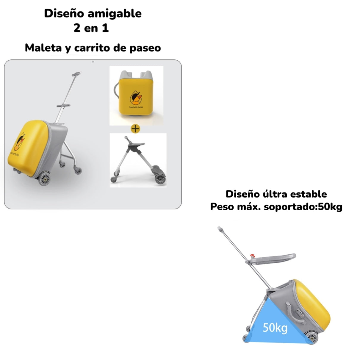 Maleta De Viaje Infantil Convertible 2 En 1 By LuBabycas