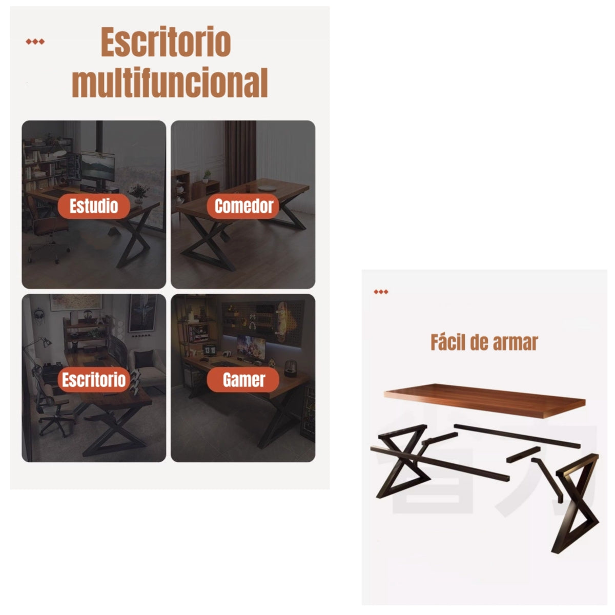 Escritorio Mesa Comedor Gamer Rain 120*60*75cm LuBabycas