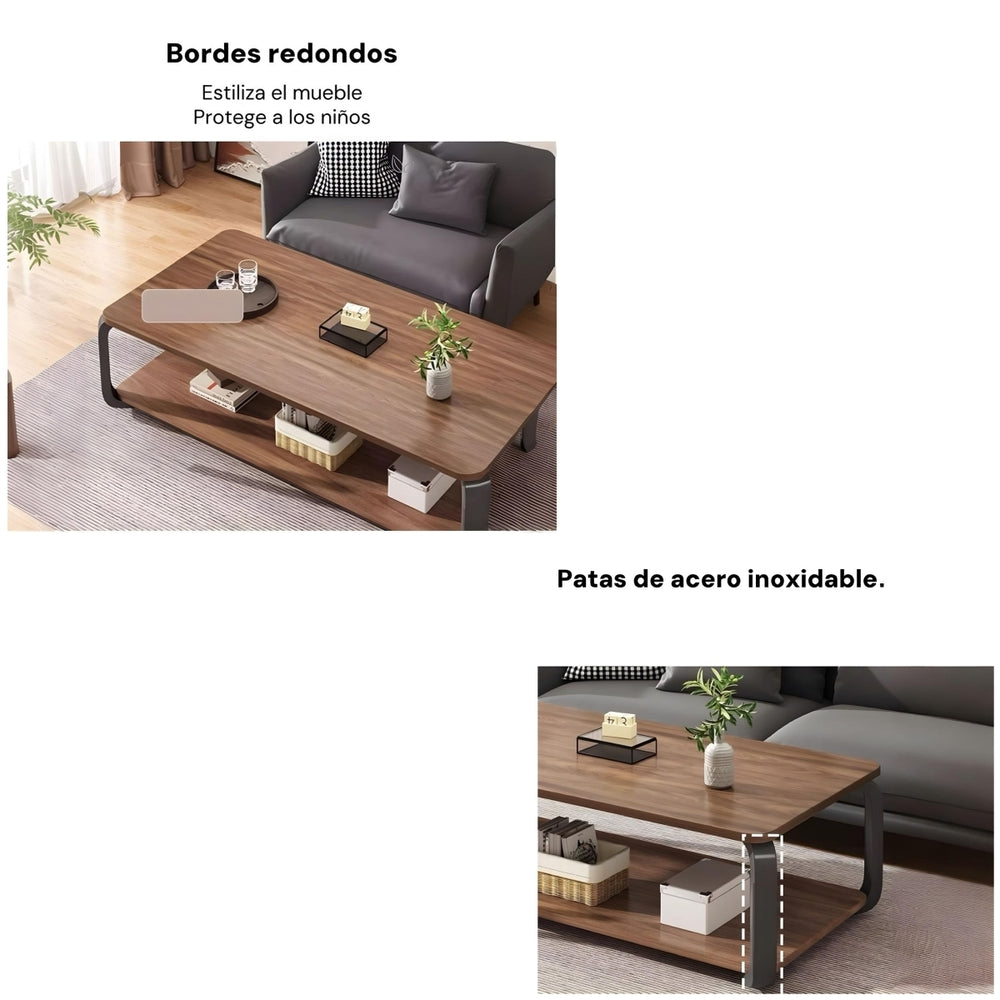 Mesa De Centro Rectangular 2 Niveles 120x60x43cm LuBabycas