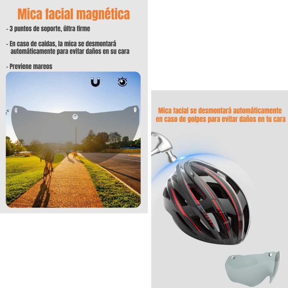 Casco Bicicleta Con Mica Facial Magnética LuBabycas