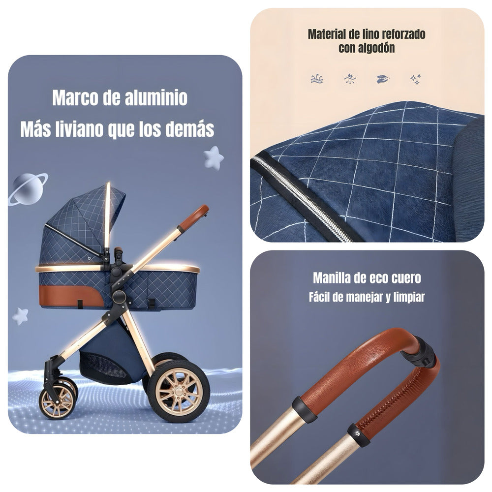 Coche Cuna Con Silla Nido Y Accesorios Deluxe LuBabycas