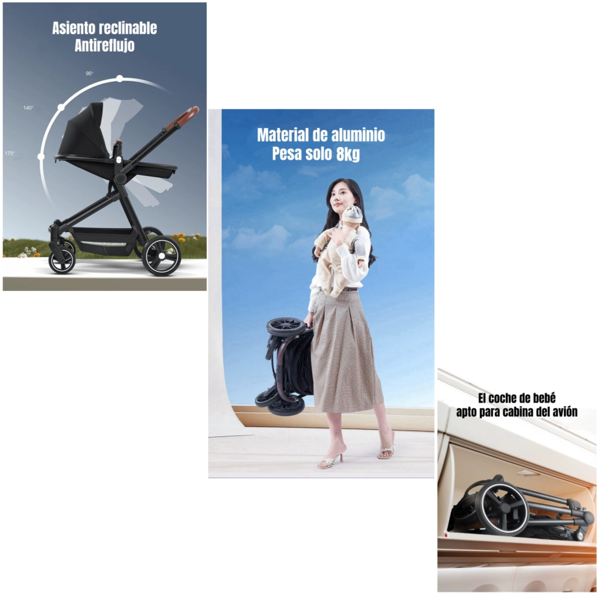 Coche De Bebé Y Mascota 2 En 1 Mix Negro By LuBabycas