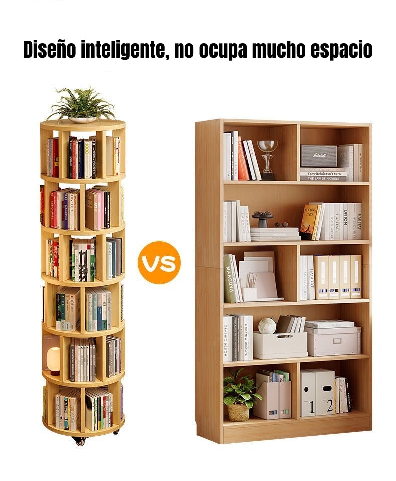 Biblioteca Giratoria 360 Librero Organizador Ruedas 165cm