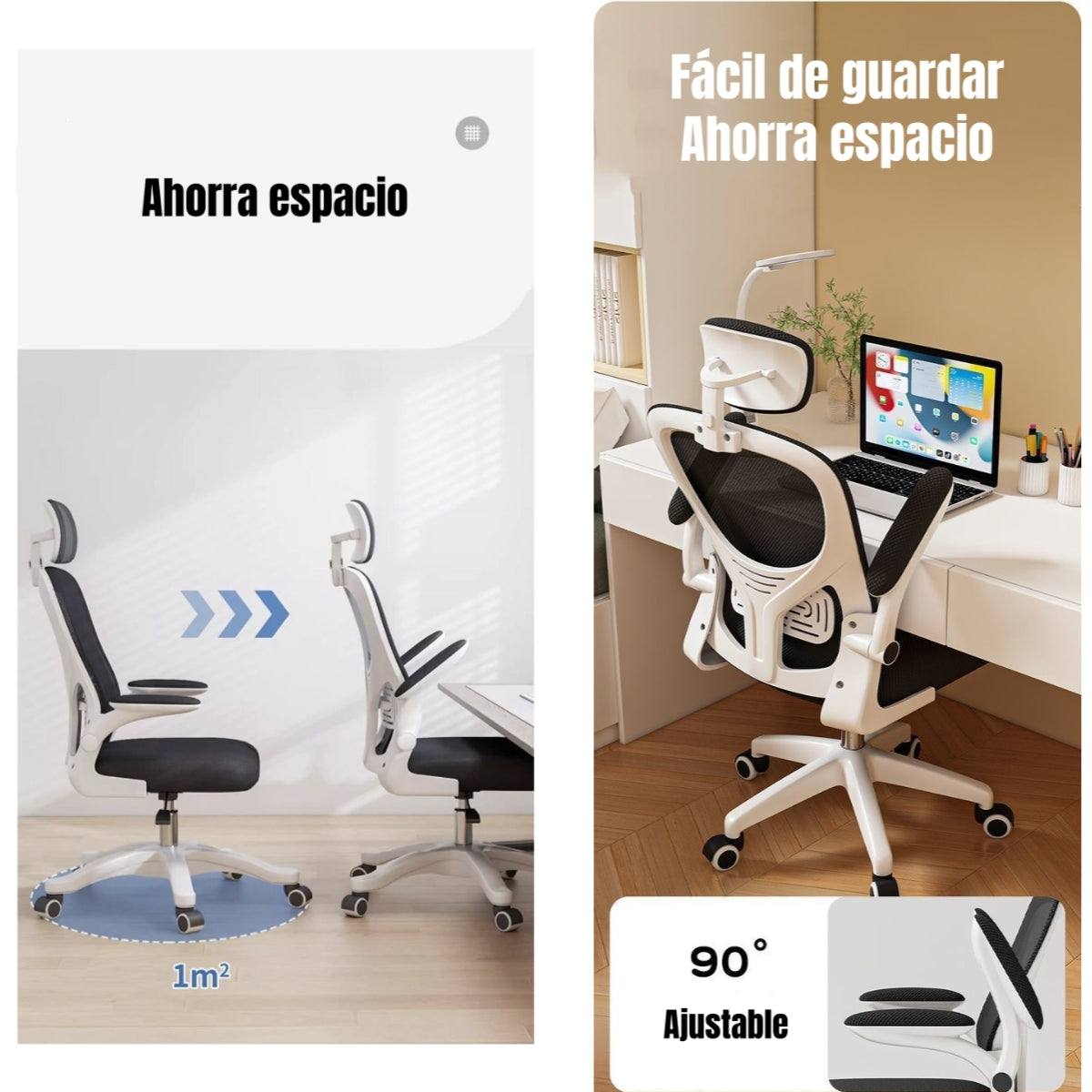 Silla De Escritorio 360° Kikka Con Apoyacabeza Negra