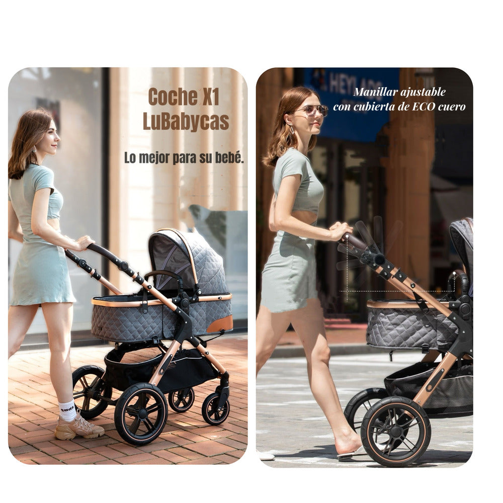 Coche Travel System Con Accesorios LuBabycas X1 Azul