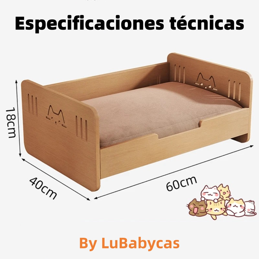 Cama Para Mascotas Madera Con Colchón Relax By LuBabycas