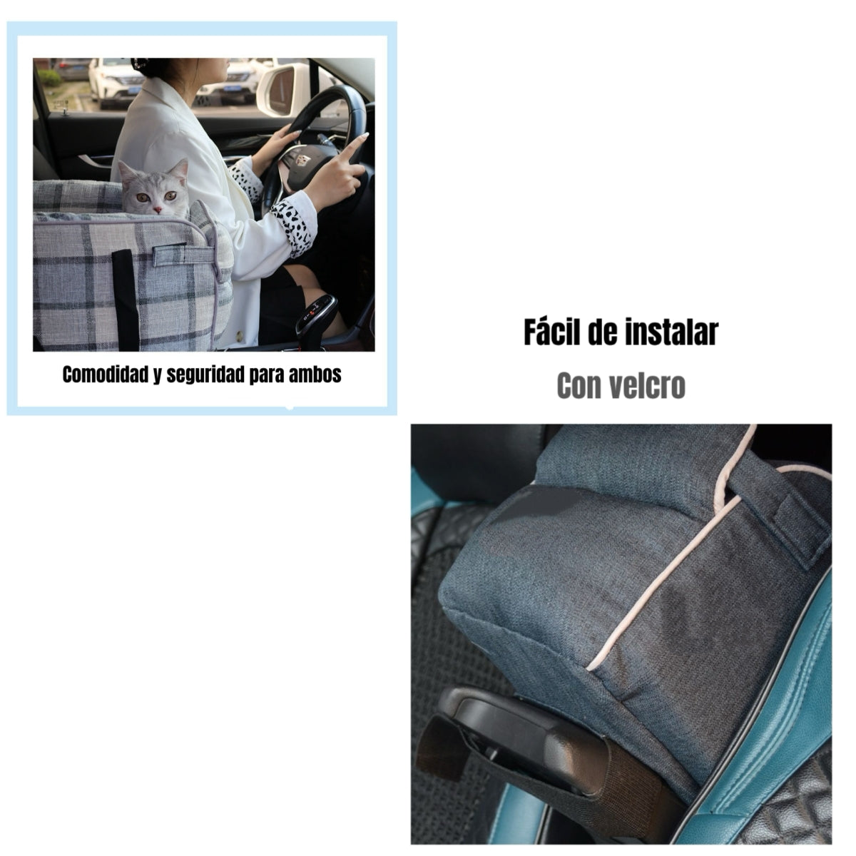 Bolso De Asiento Mascotas Portatil Transportador 2 En 1 Azul