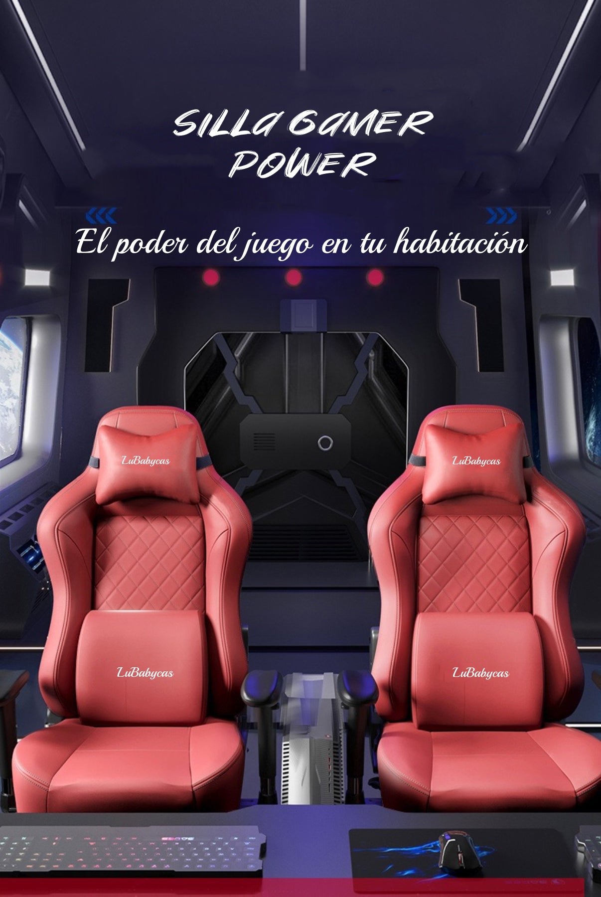Silla Gamer Premium Reclinable Con Reposapies Power Negra
