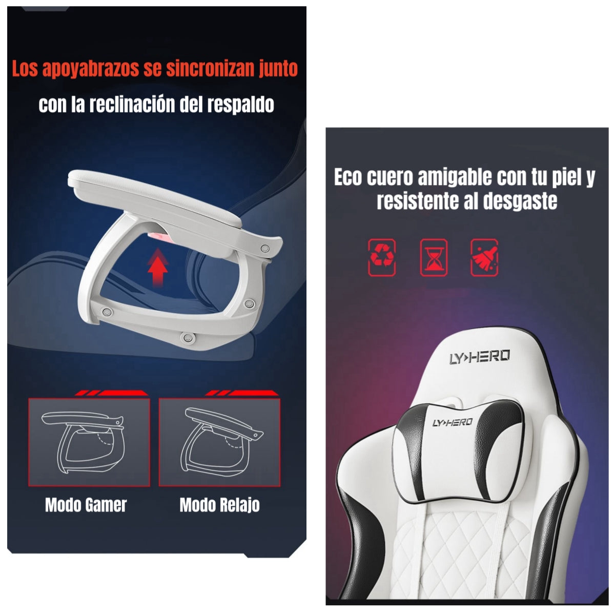Silla Gamer Ergonómica Reclinable Con Reposapies Negra