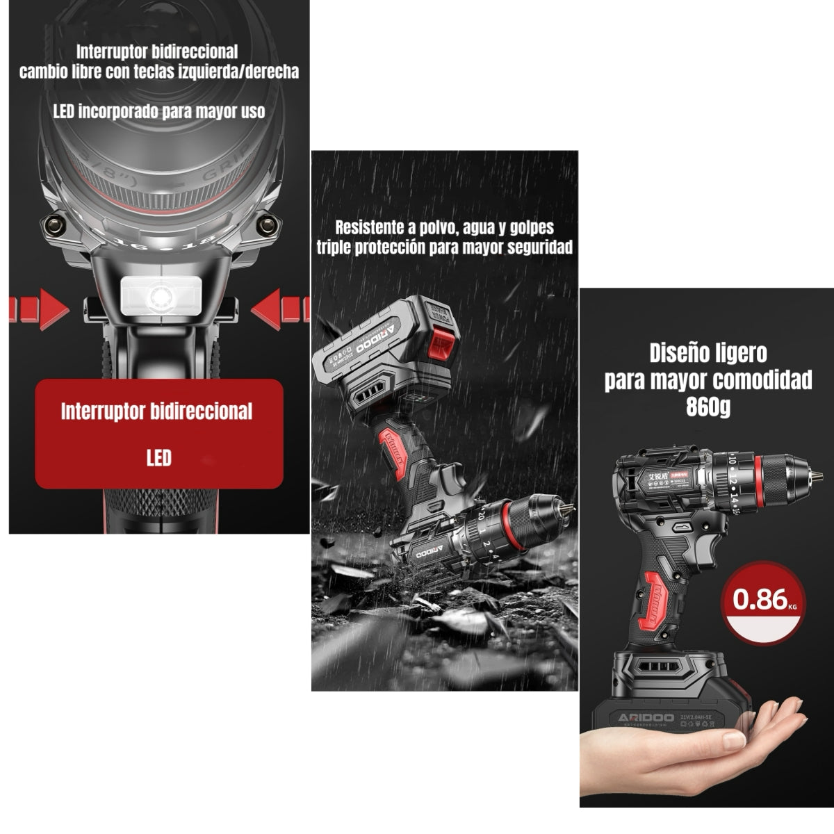 Kit Taladro Atornillador Inalámbrico 21V 2 Baterías B02