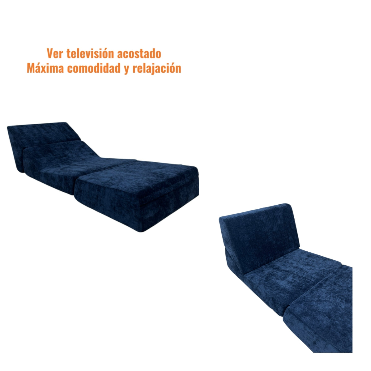 Sillon Sofa Cama Comprimido Convertible 3 en 1 K04 Azul