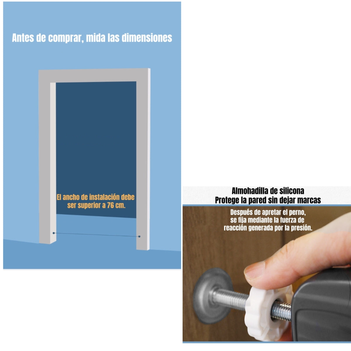 Puerta Seguridad Bebé Puertita Mascota 77-92cm LuBabycas