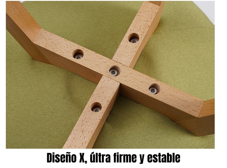 Set 4 Sillas De Comedor De Tela Madera Gris Fabric LuBabycas