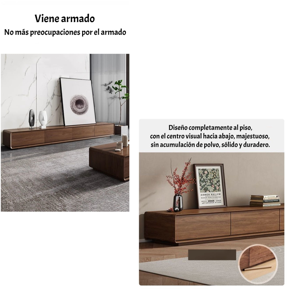 Mueble De TV Rack Madera Viene Armado 200cm Angol