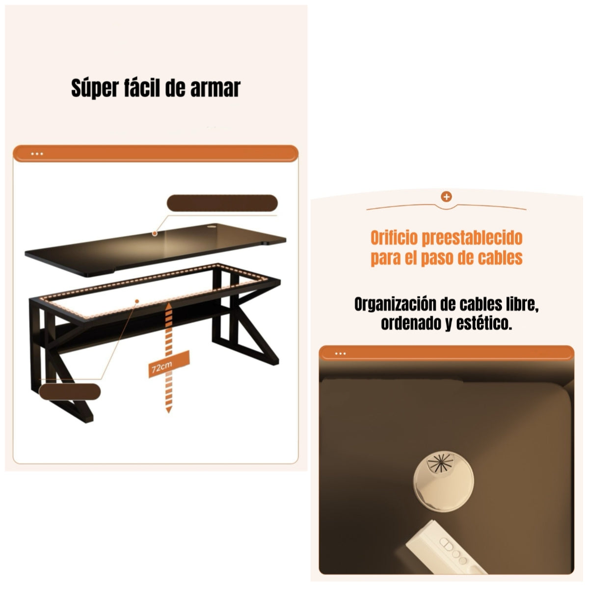 Escritorio De Madera Con Repisa Inferior 120x60x72cm Crown