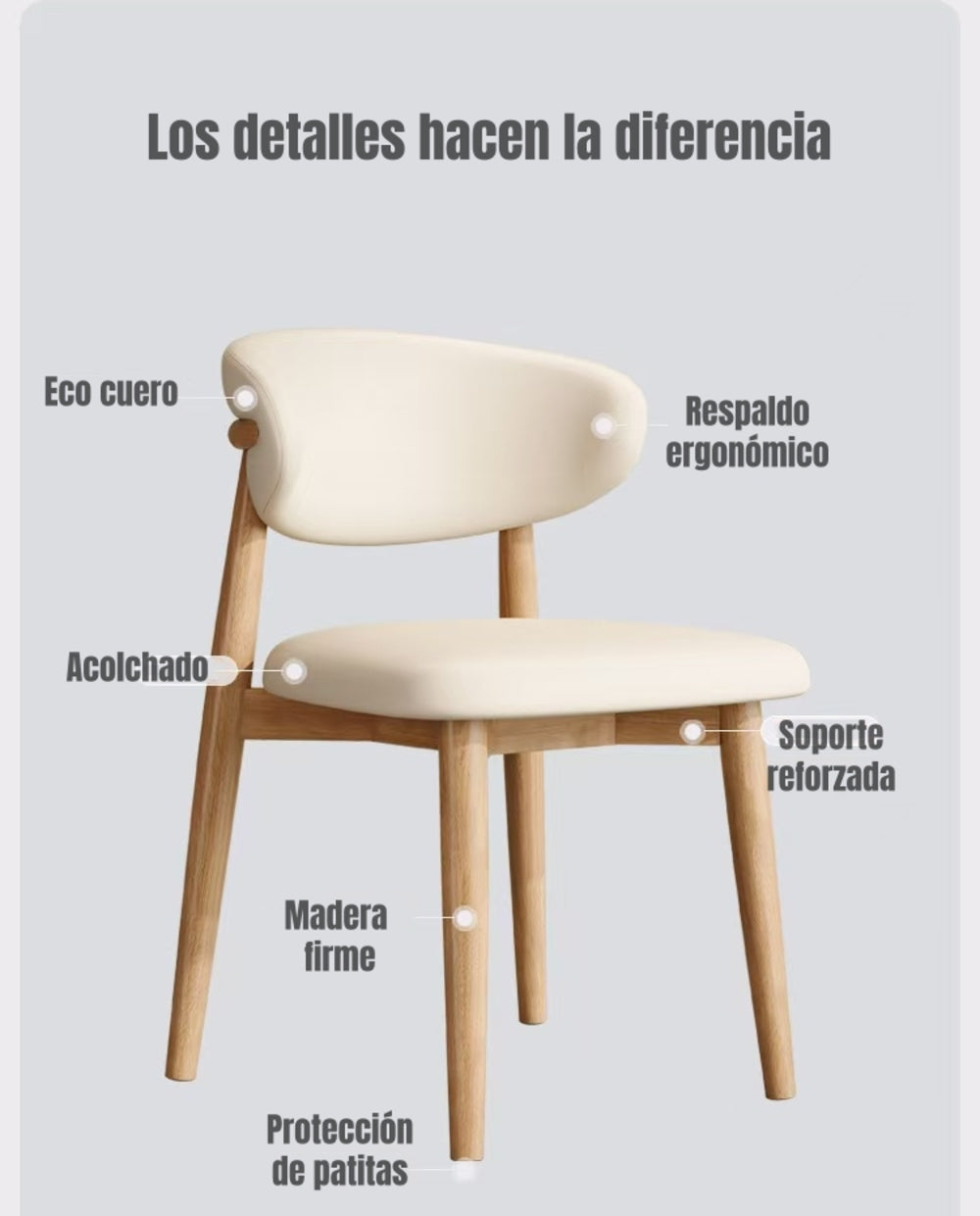 Pack 2 Sillas de Comedor Color Madera Family By LuBabycas