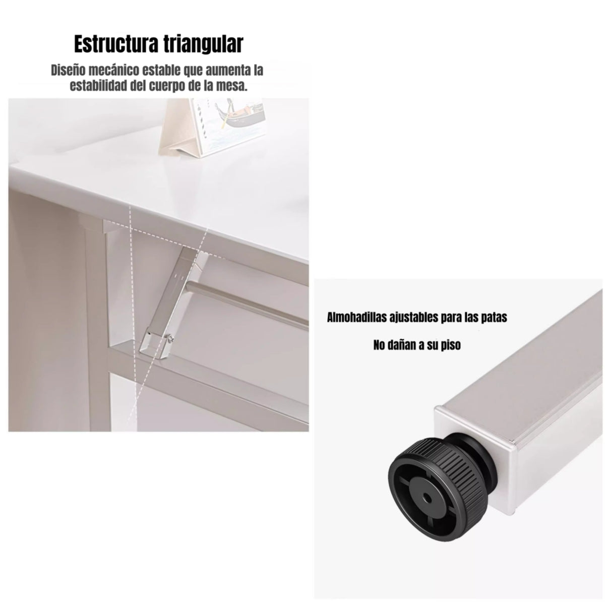 Escritorio Plegable Armado 120x60cm Fold Blanco
