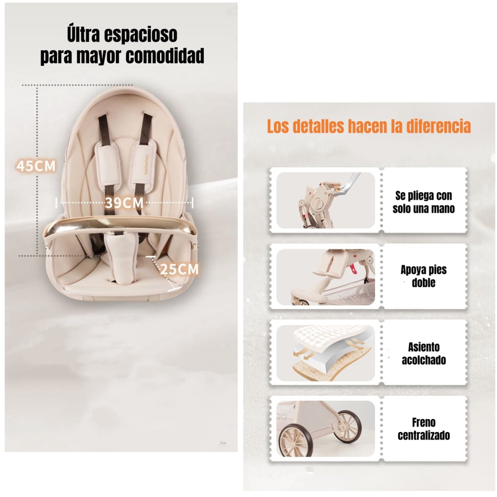 Coche De Paseo 360° Reclinable Astra Negro LuBabycas