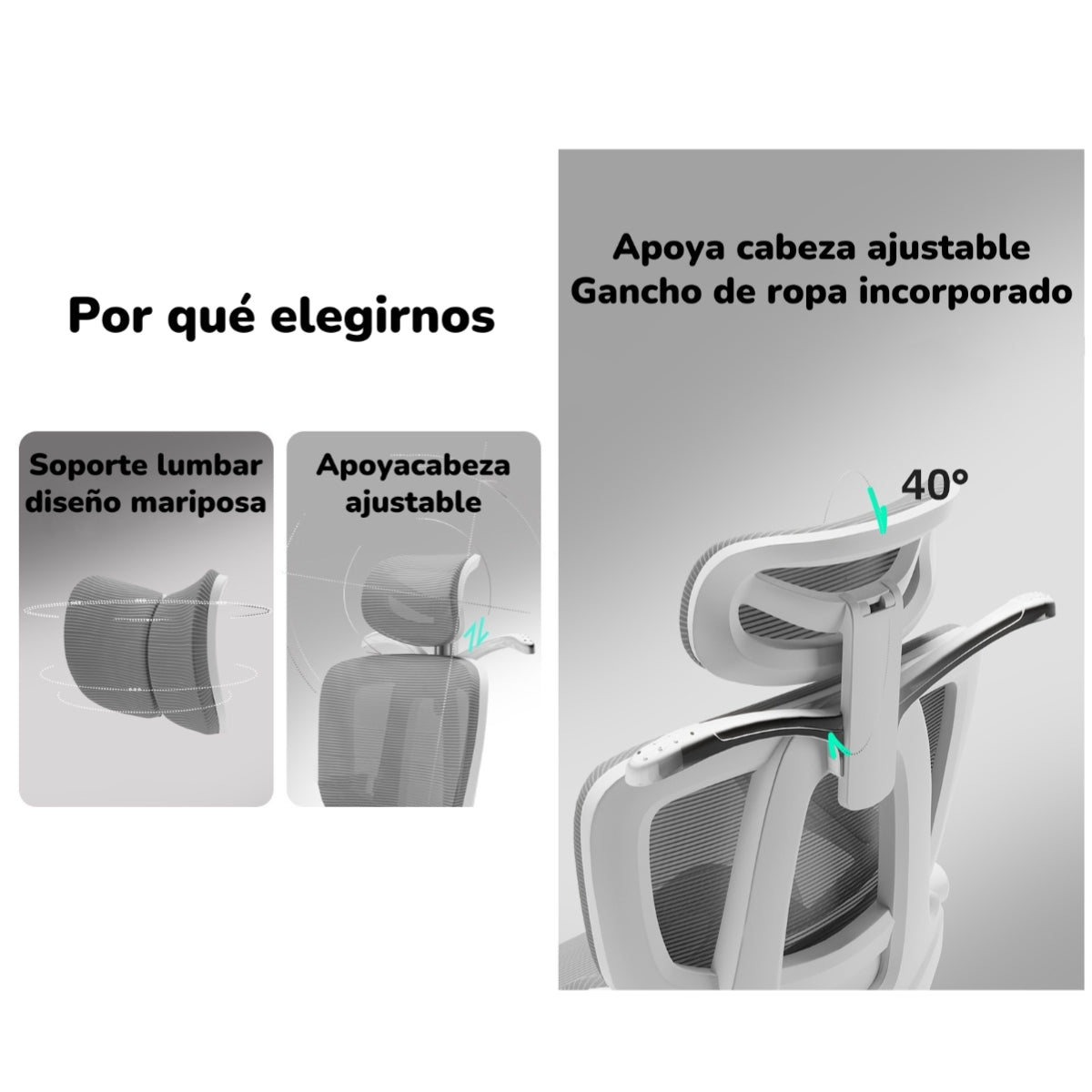 Silla De Escritorio Reclinable Reposapies E06 Negra LuBabycas