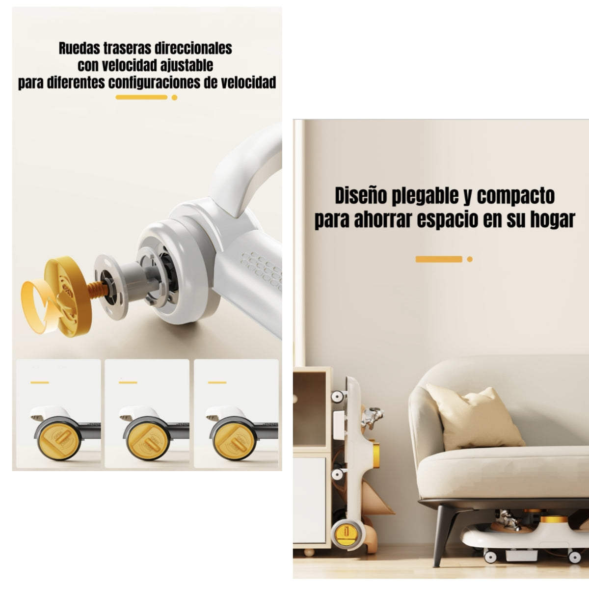 Andador Caminador Con Manilla Y Luces Mine LuBabycas