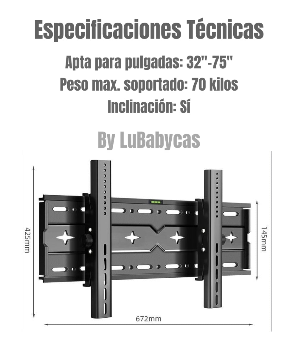 Soporte TV Reclinable Con Nivel 32" A 75" By LuBabycas