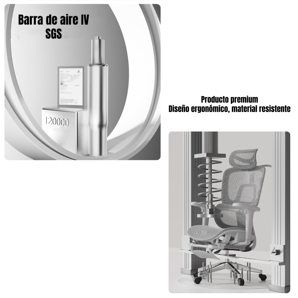 Silla De Escritorio Reclinable E14 Gris By LuBabycas
