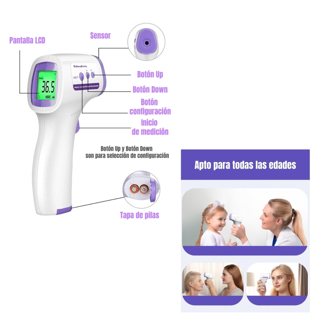 Termómetro Infrarrojo Digital Con Pilas LuBabycas