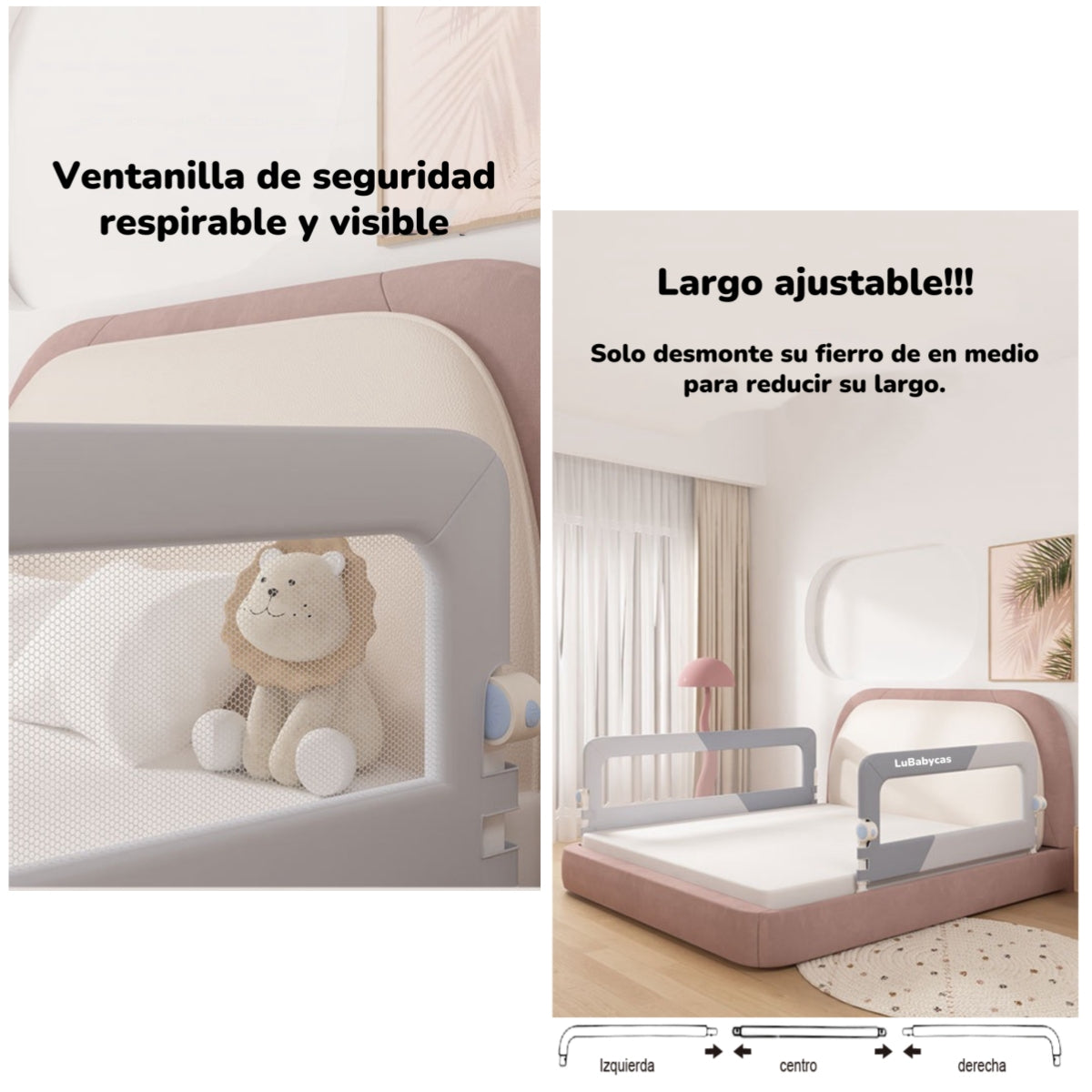 Pack 3 Barandas De Cama Plegable LuBabycas