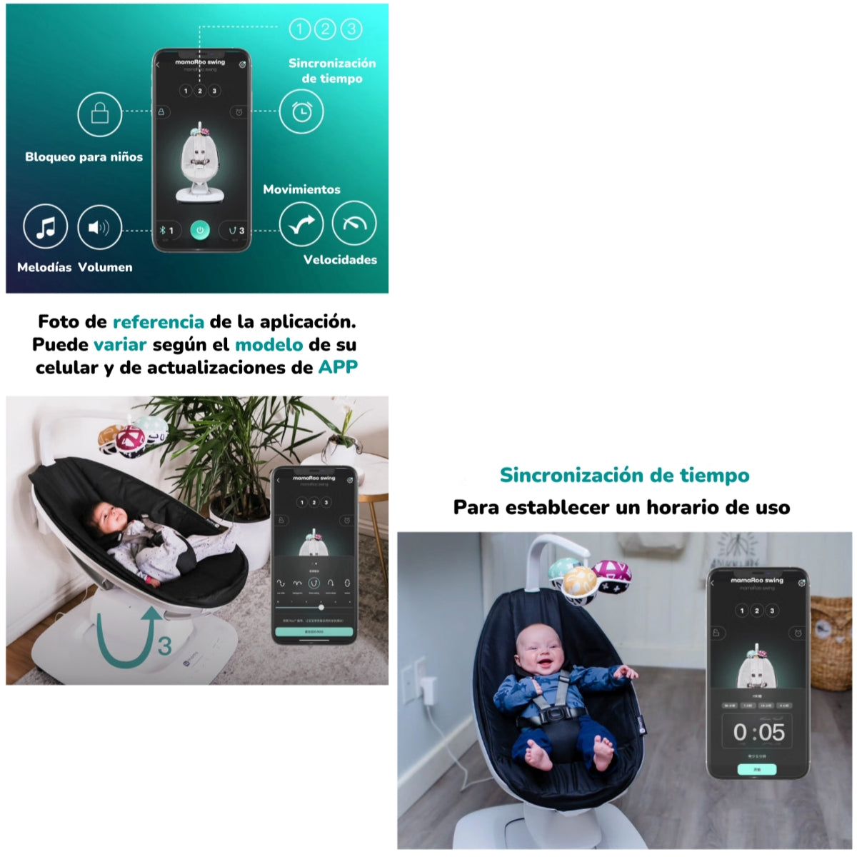 Mecedora Eléctrica Con Melodías Bluetooth 4 Moms LuBabycas