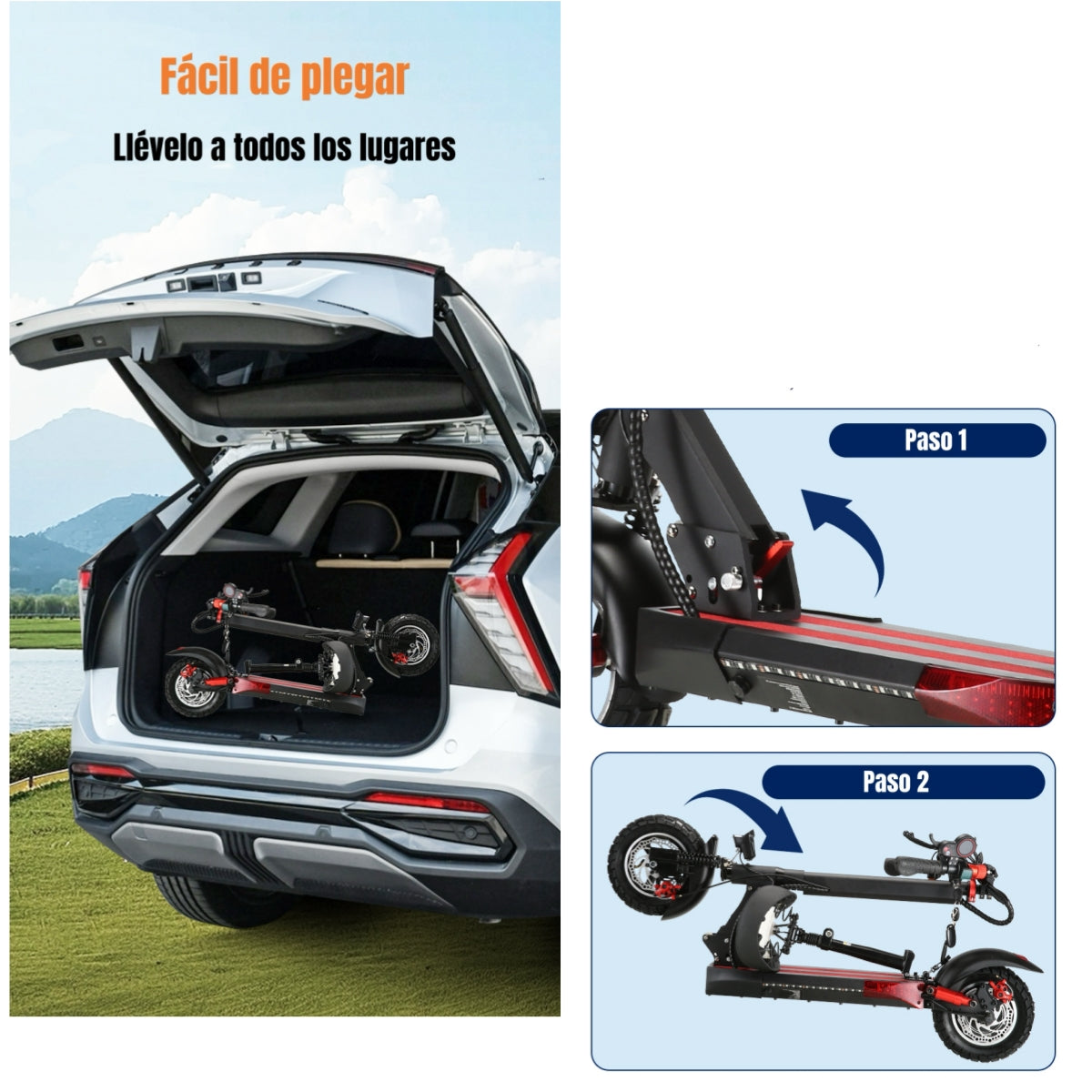 Scooter Adulto Eléctrico 40KM 48V 350W Edge Negro