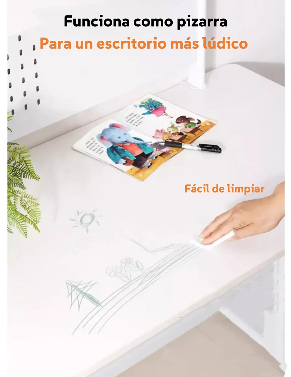 Escritorio Infantil Con Estante Organizador 120cm LuBabycas